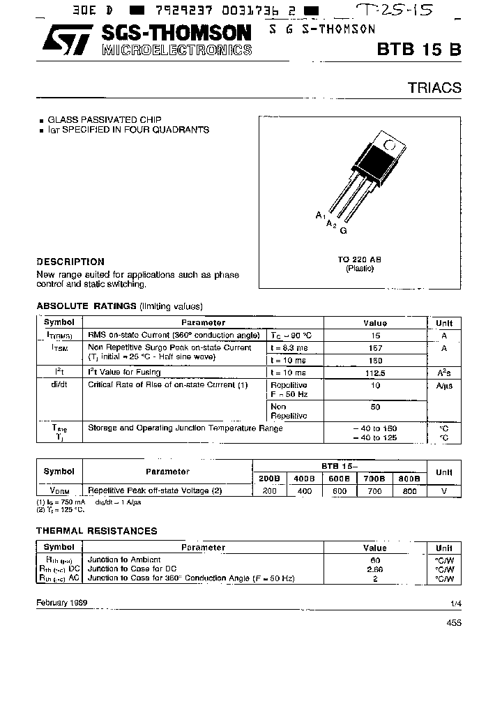 BTB15B_1095223.PDF Datasheet