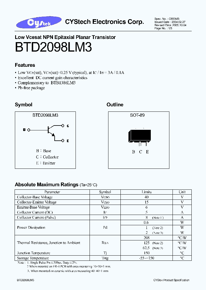 BTD2098LM3_1221241.PDF Datasheet
