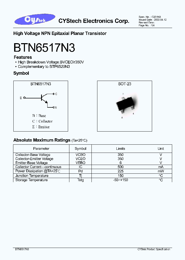 BTN6517N3_1221332.PDF Datasheet