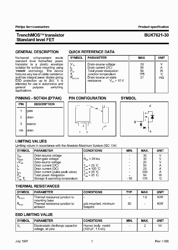 BUK7621-30_1221975.PDF Datasheet
