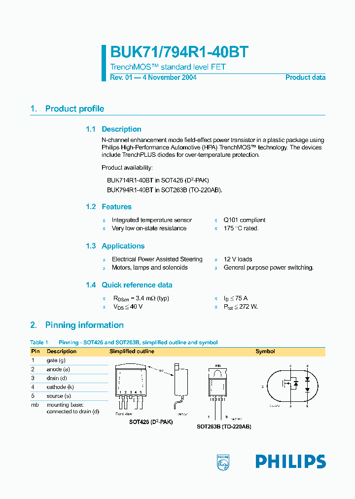 BUK794R1-40BT_1221999.PDF Datasheet