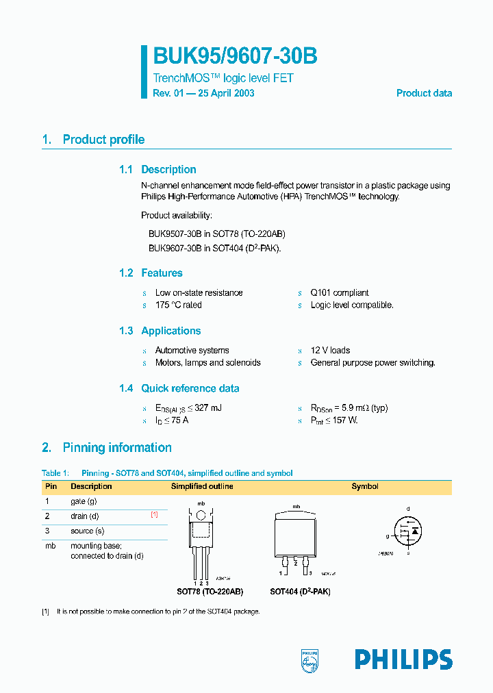 BUK9607-30B_1222050.PDF Datasheet