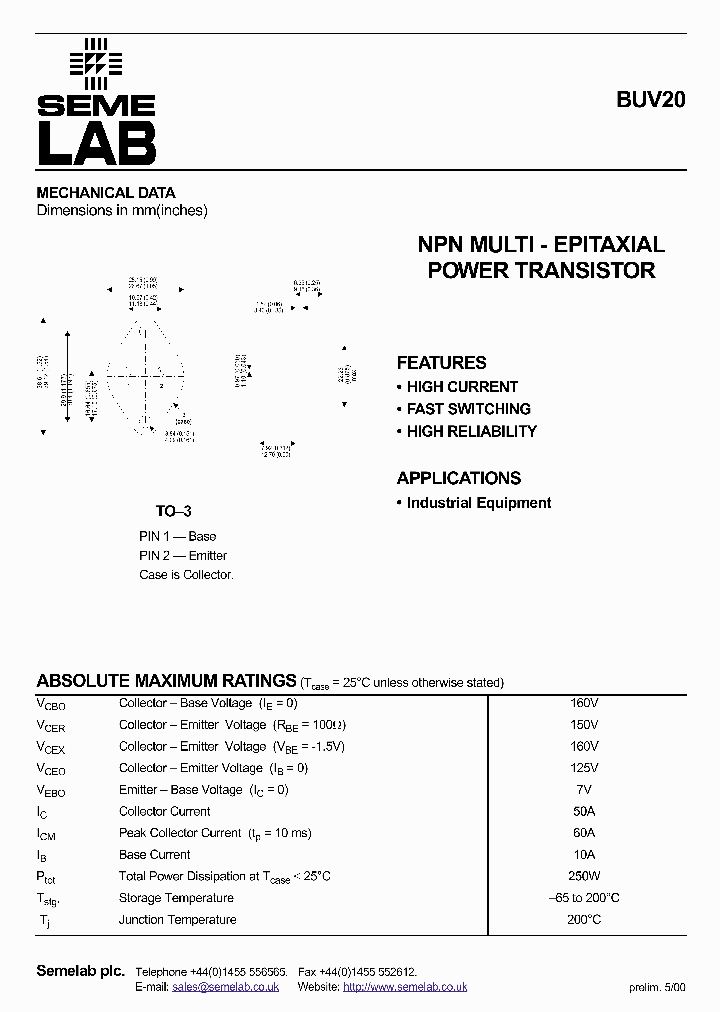 BUV20_1222280.PDF Datasheet