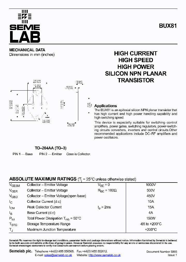 BUX81_1112885.PDF Datasheet