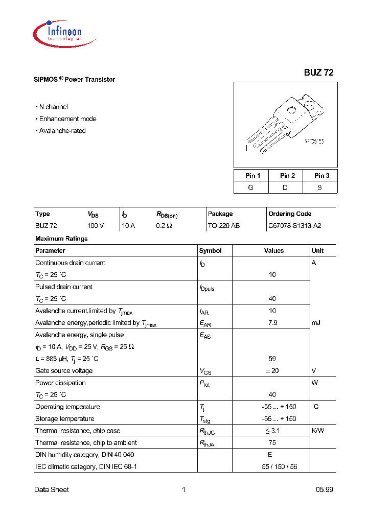 BUZ72_1143249.PDF Datasheet