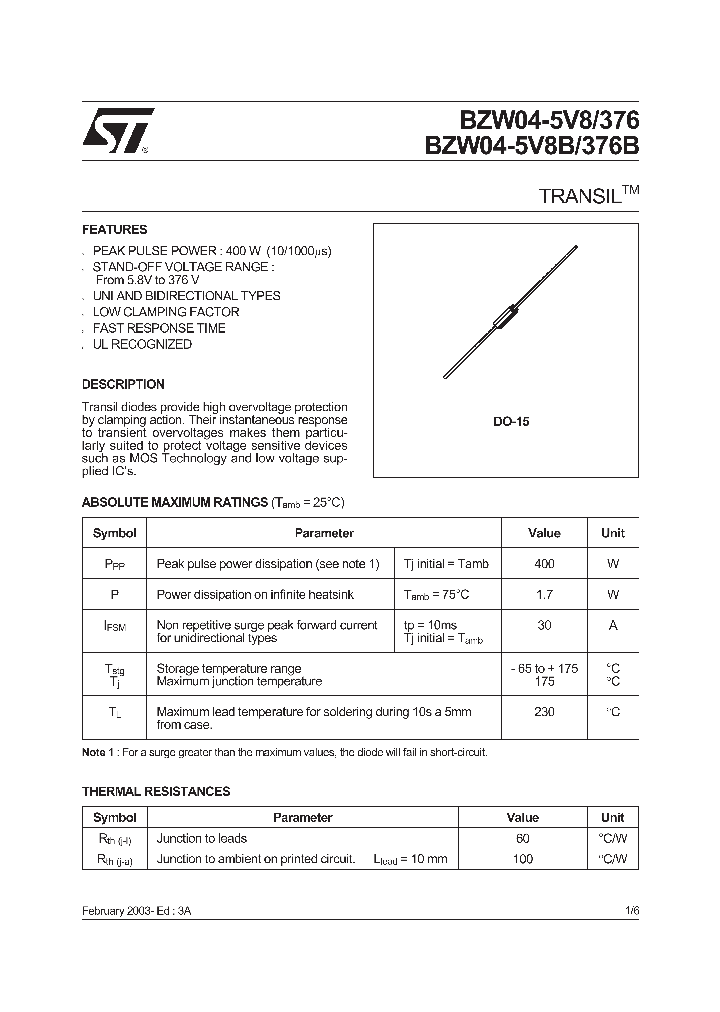 BZW045V8B_1222919.PDF Datasheet