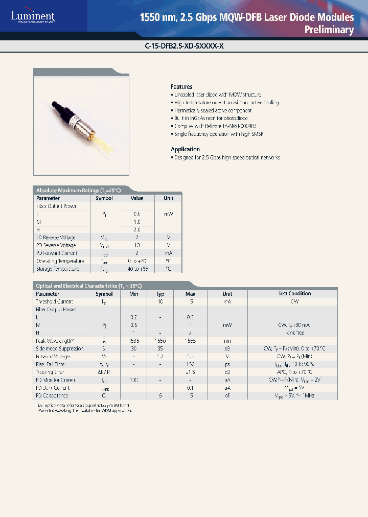 C-15-DFB25-RD-SSTI-V_1223156.PDF Datasheet