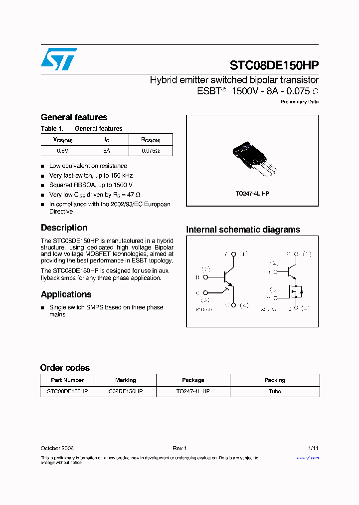 STC08DE150HP_1107404.PDF Datasheet