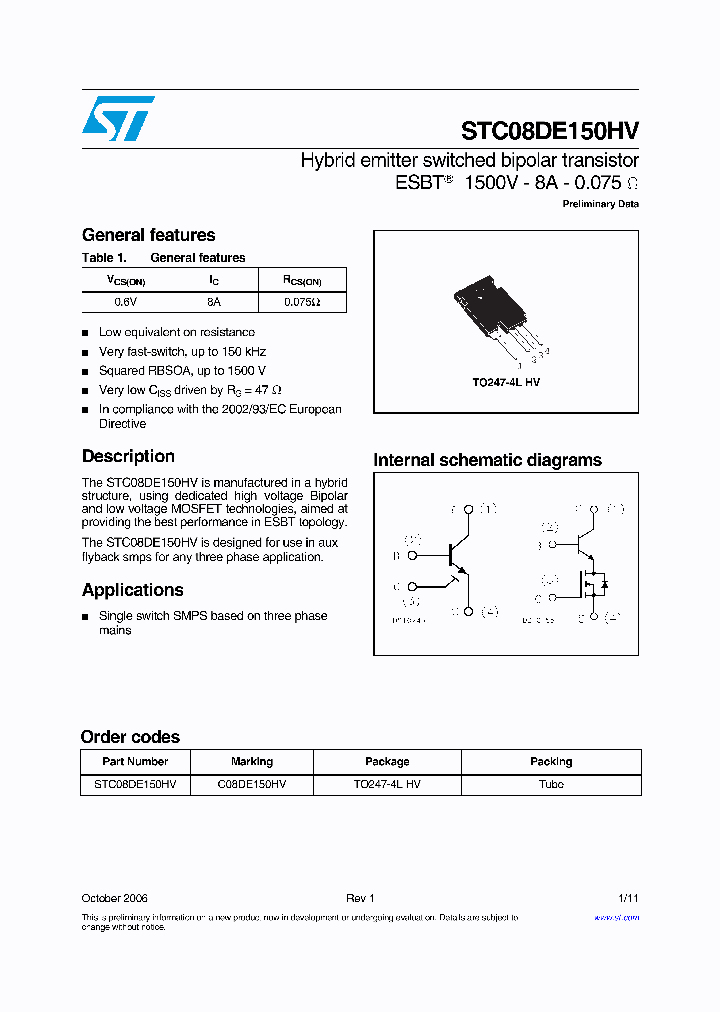 STC08DE150HV_1107405.PDF Datasheet
