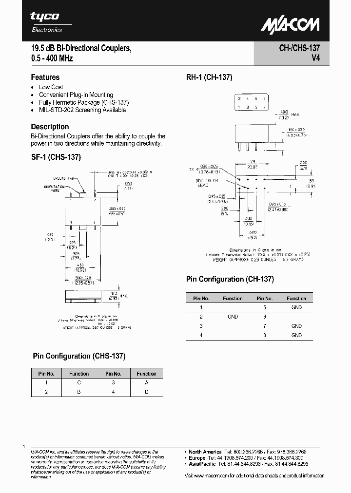 CHS-137PIN_1226196.PDF Datasheet