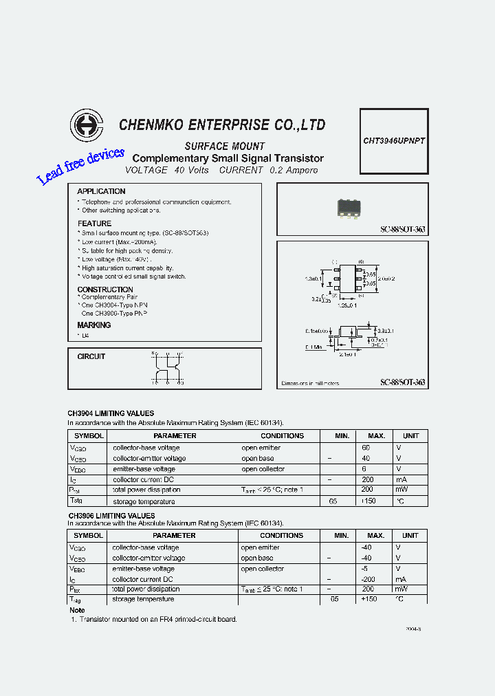 CHT3946UPNPT_1013774.PDF Datasheet
