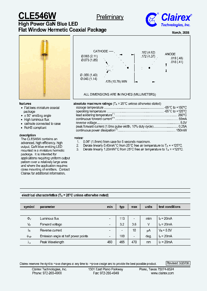 CLE546W_1226493.PDF Datasheet