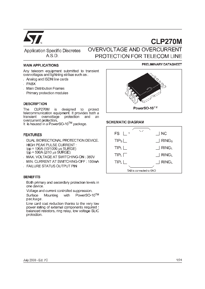 CLP270M-TR_1226554.PDF Datasheet