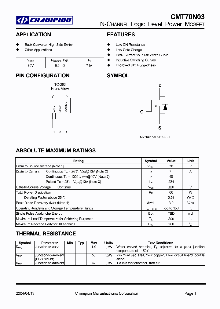 CMT70N03_1227552.PDF Datasheet