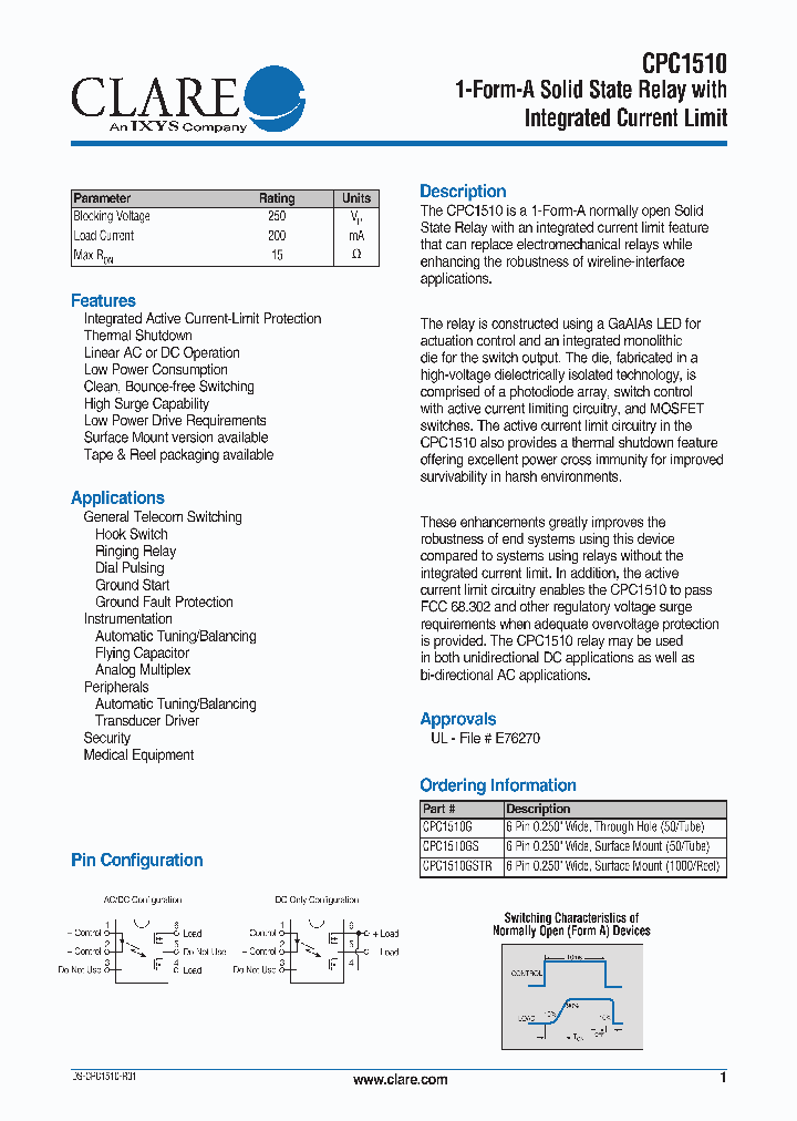 CPC1510GSTR_634567.PDF Datasheet