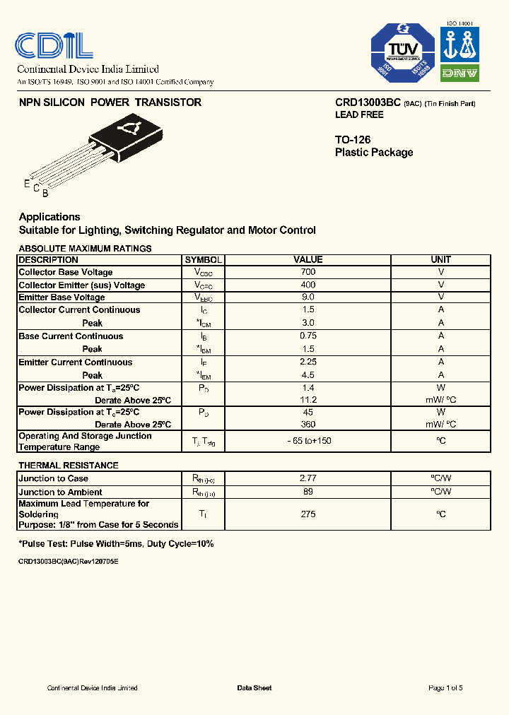 CRD13003BC_1228352.PDF Datasheet