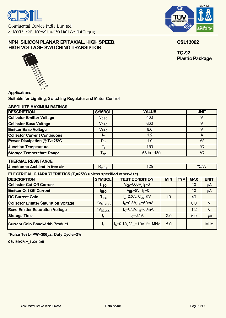 CSL13002_1175866.PDF Datasheet