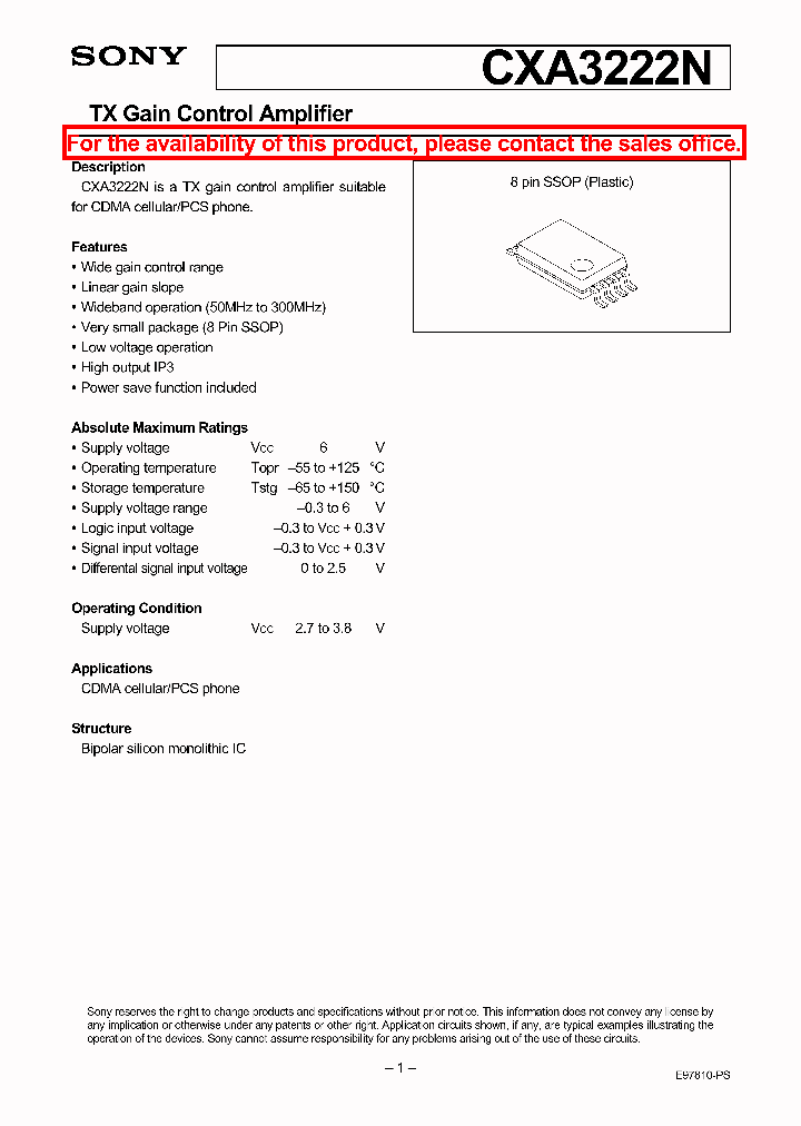 CXA3222N_1229759.PDF Datasheet