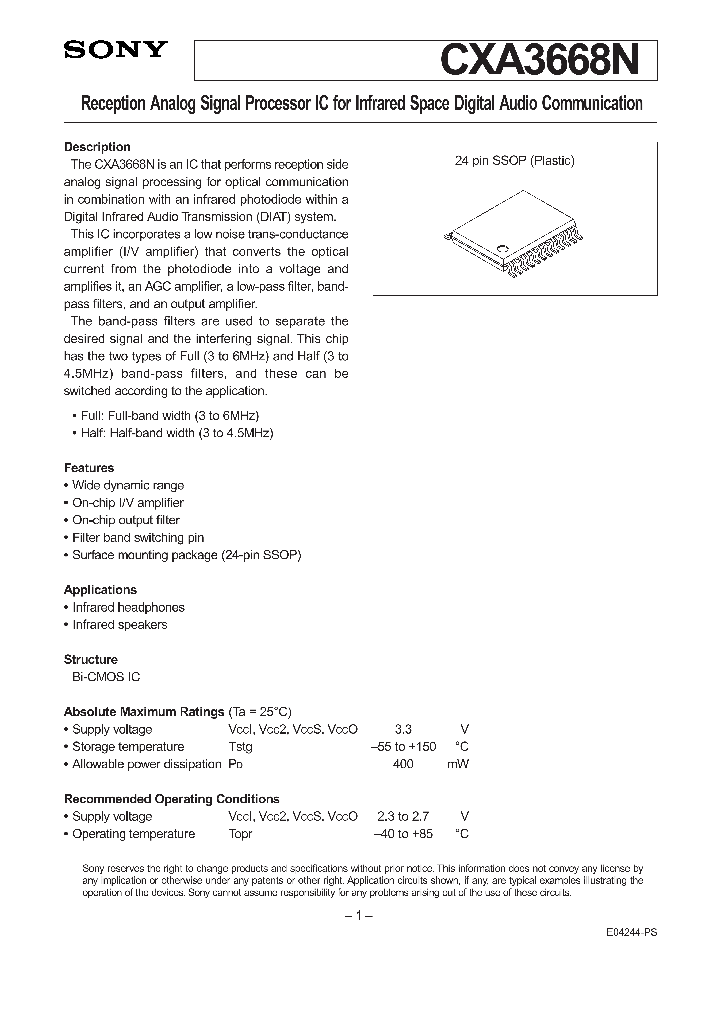 CXA3668N_1037792.PDF Datasheet