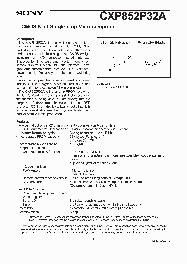 CXP852P32A_1188923.PDF Datasheet