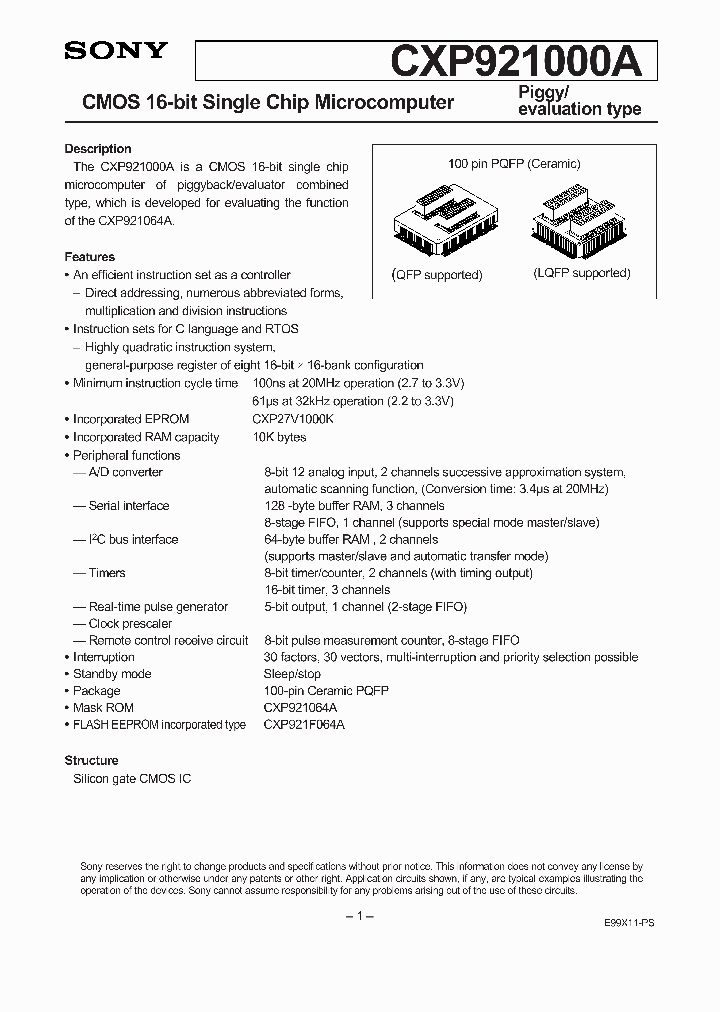 CXP921000A_1154043.PDF Datasheet