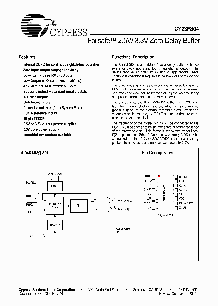 CY23FS04ZIT_1230250.PDF Datasheet