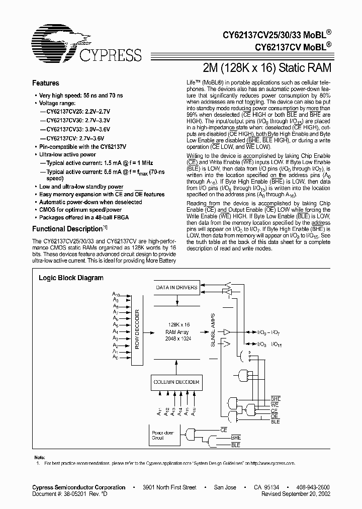 CY62137CVSL-70BVI_1230374.PDF Datasheet