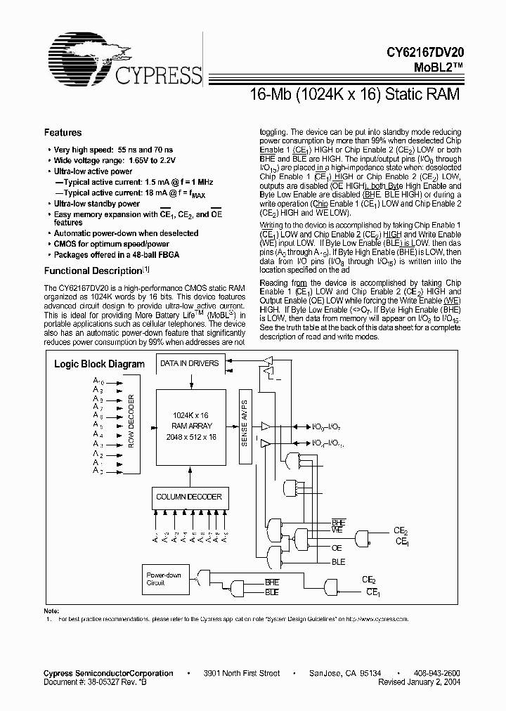CY62167DV20LL-70BVI_1230392.PDF Datasheet