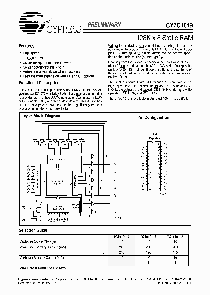 CY7C1019L-15VC_1230505.PDF Datasheet