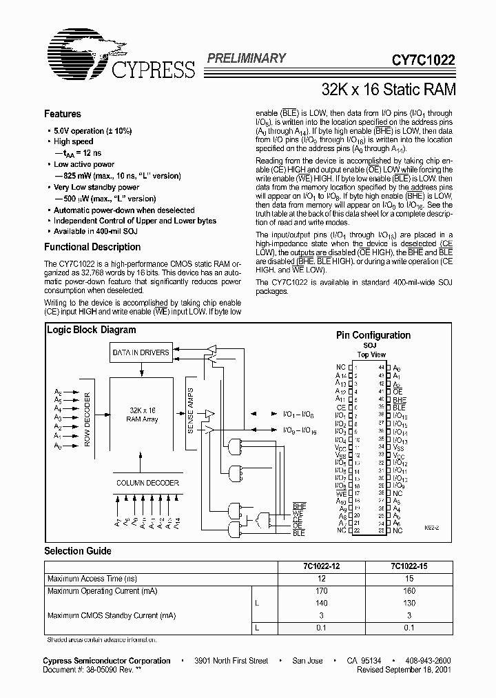 CY7C1022_1230517.PDF Datasheet