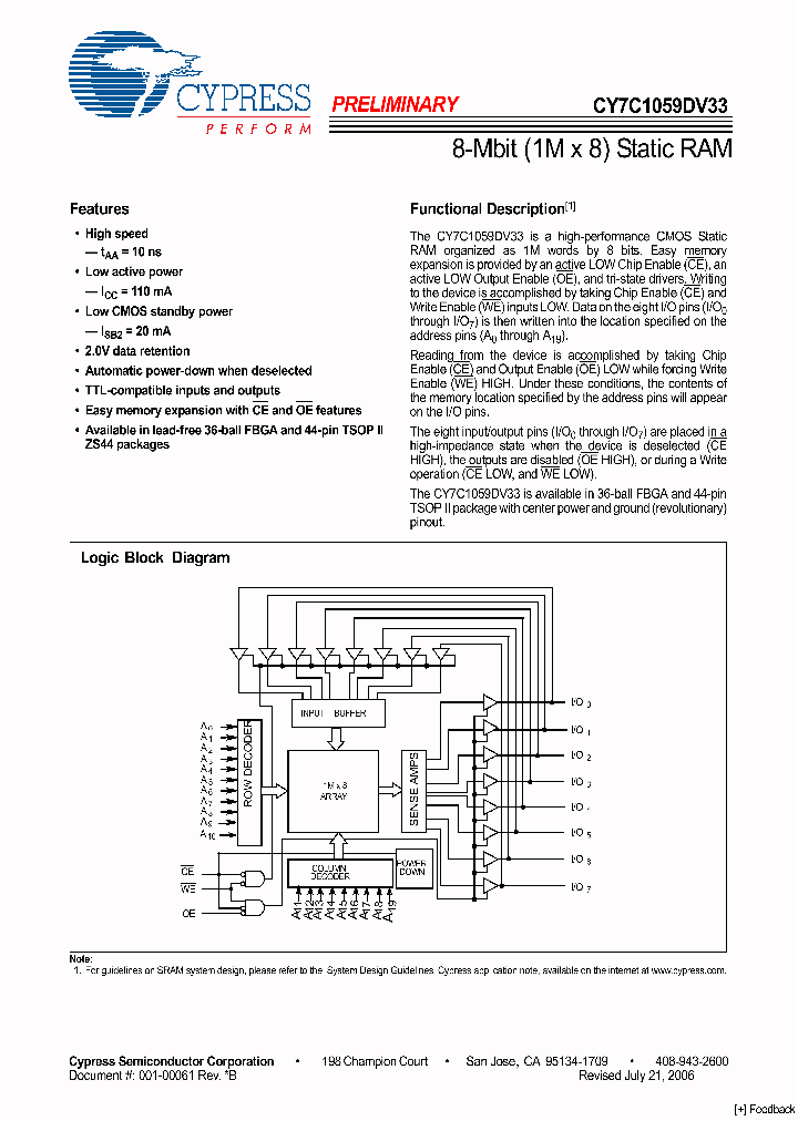 CY7C1059DV33_1179189.PDF Datasheet