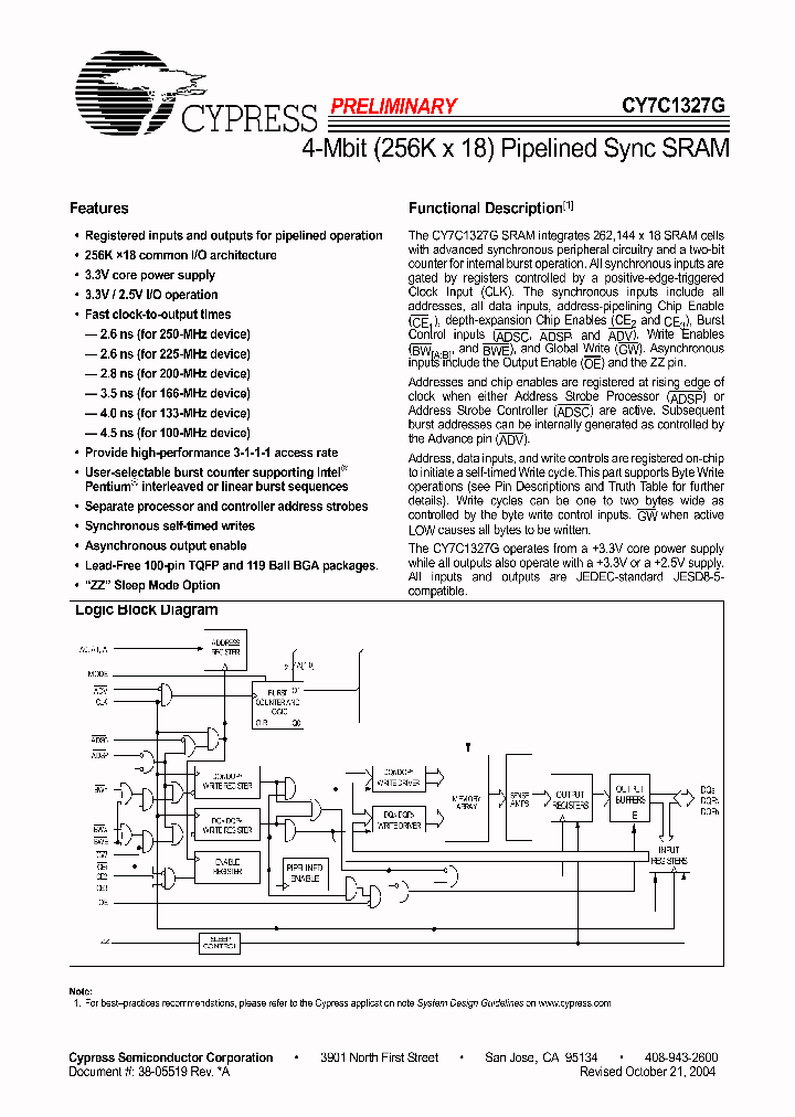 CY7C1327G-250BGXI_1230559.PDF Datasheet