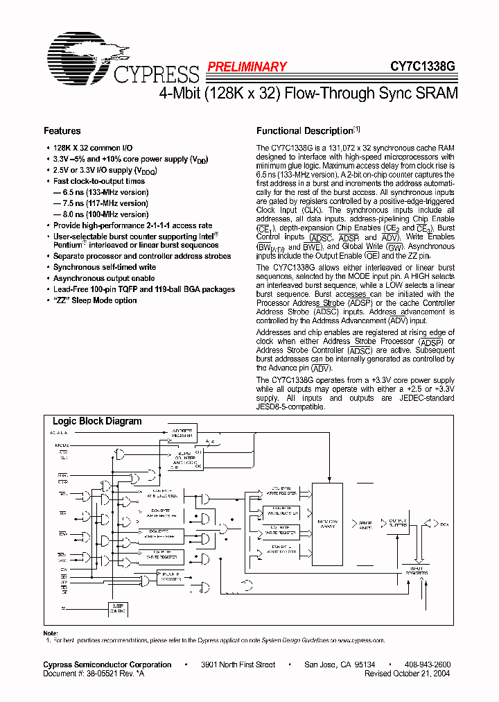 CY7C1338G-133BGXI_1230565.PDF Datasheet