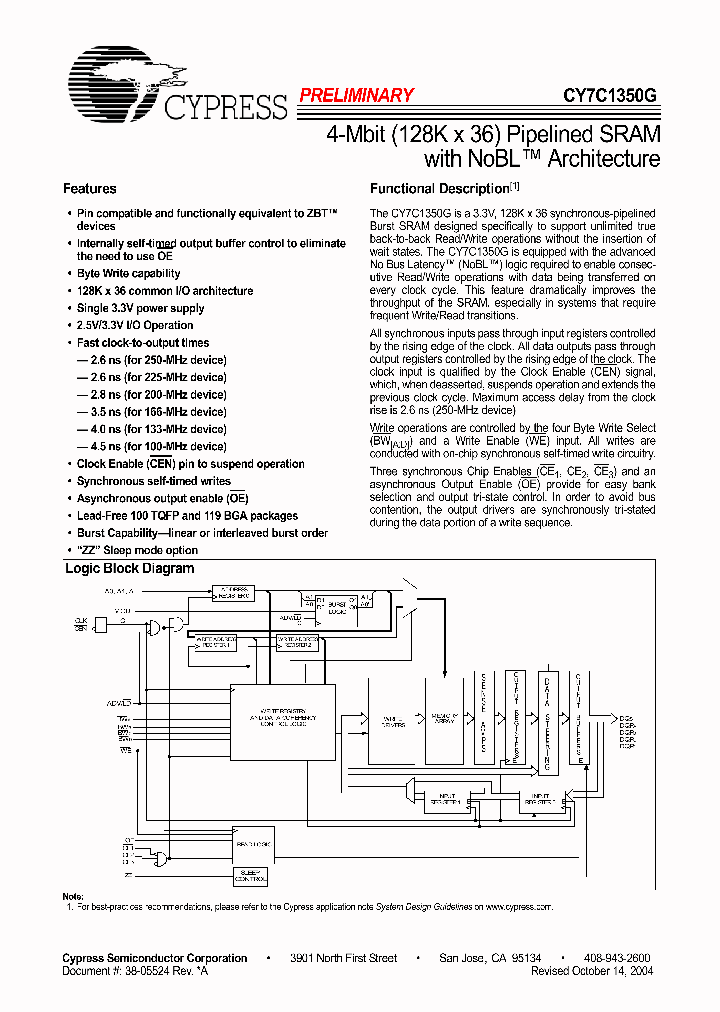 CY7C1350G-250BGI_1230578.PDF Datasheet