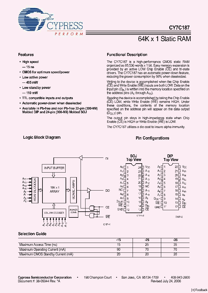CY7C187-15PXC_1130642.PDF Datasheet