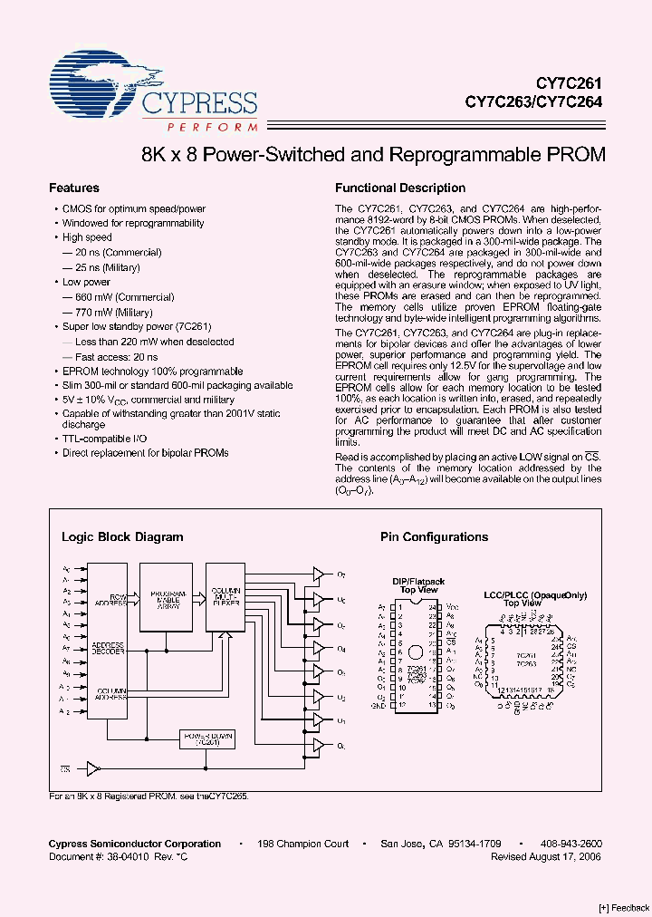 CY7C263_1026536.PDF Datasheet
