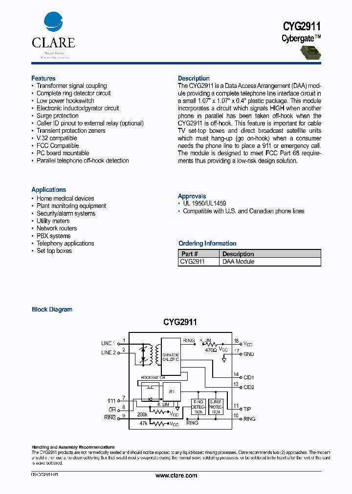 CYG2911_1230732.PDF Datasheet