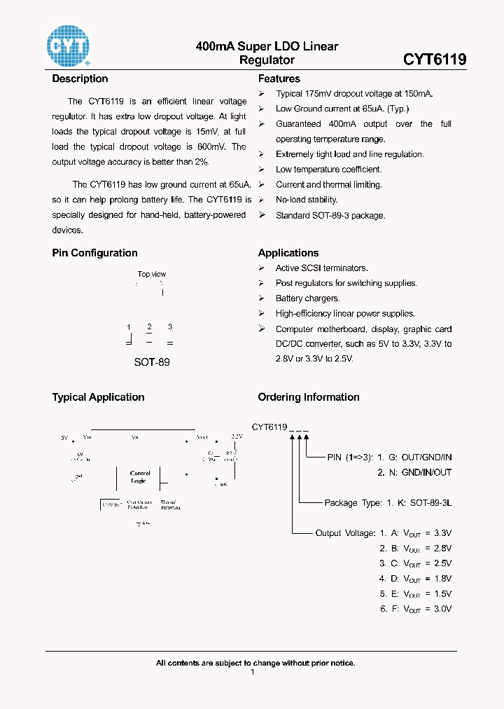 CYT6119_1058267.PDF Datasheet