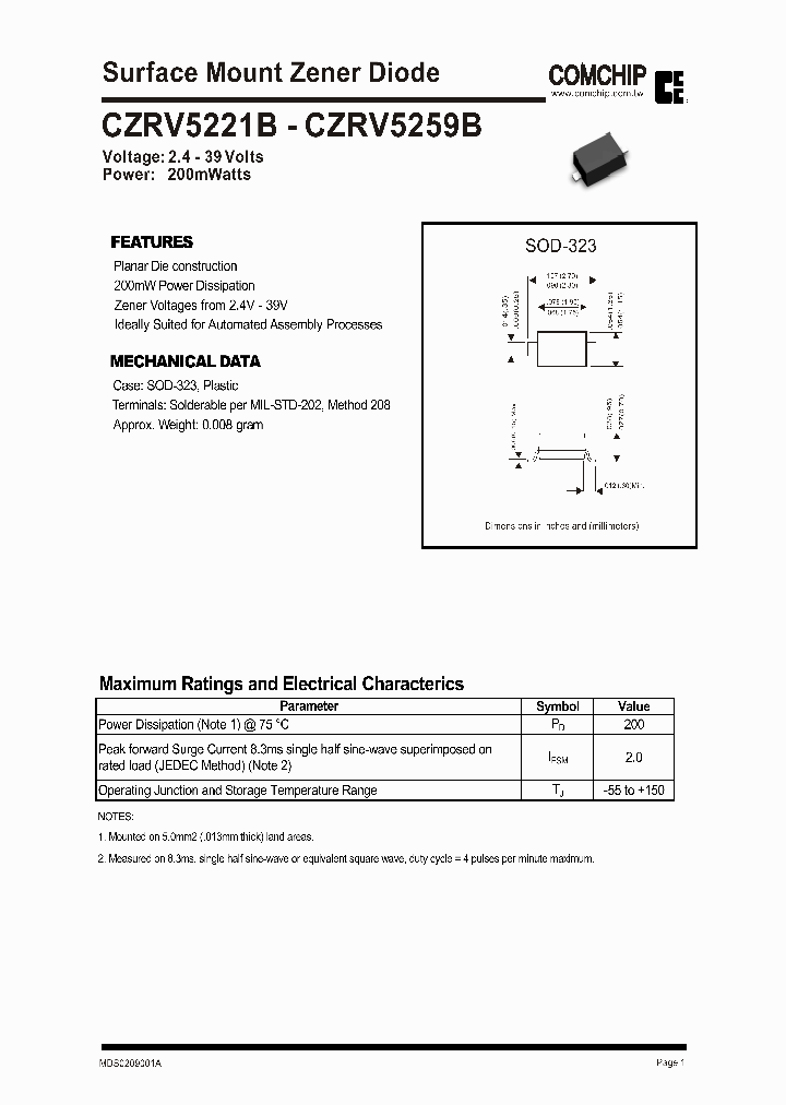 CZRV5259B_1230796.PDF Datasheet