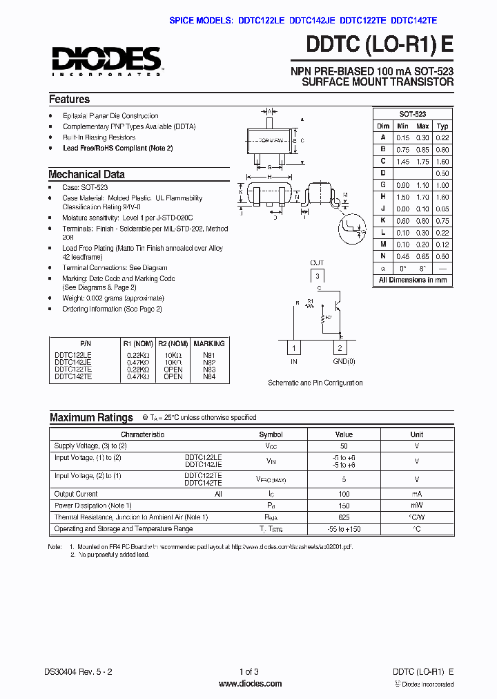DDTC142JE-7-F_1105290.PDF Datasheet
