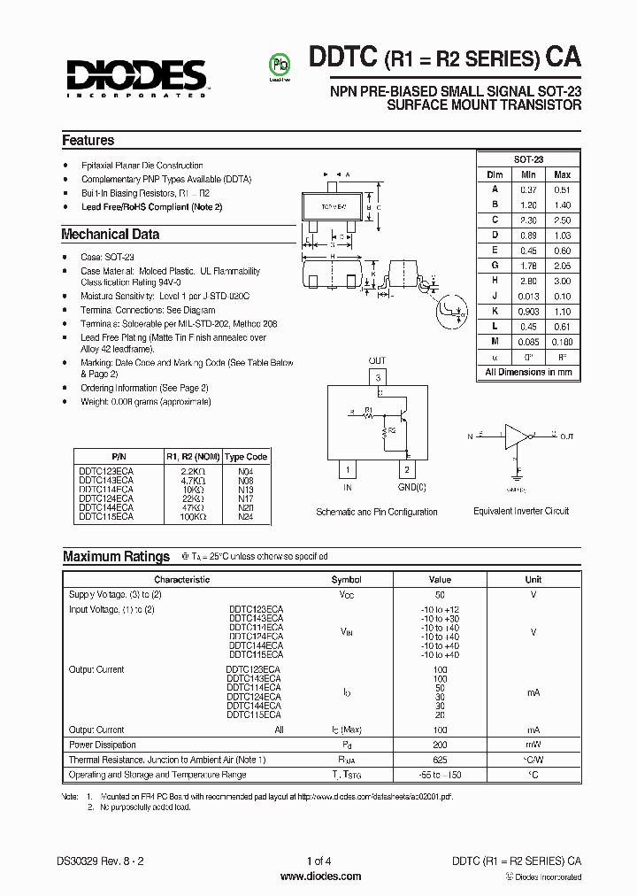 DDTC144ECA-7-F_1231997.PDF Datasheet
