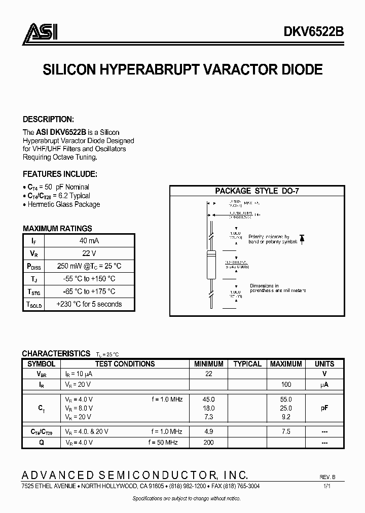 DKV6522B_1232747.PDF Datasheet