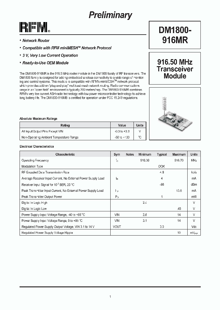 DM1800-916MR_1232908.PDF Datasheet