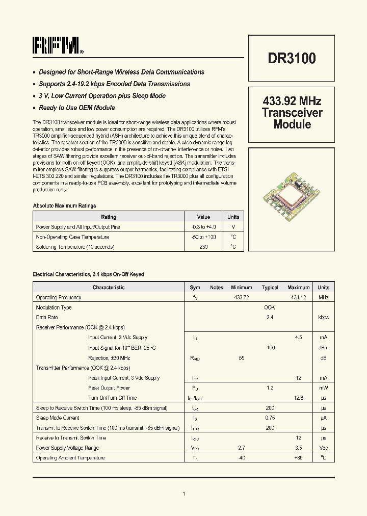 DR3100_1233727.PDF Datasheet