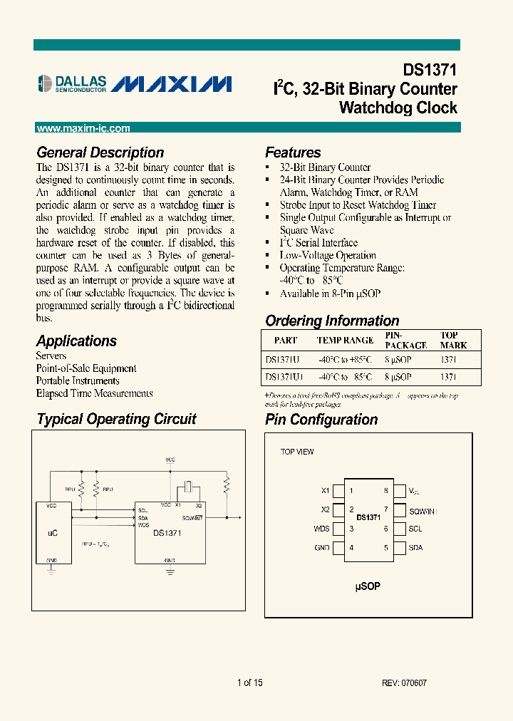 DS1371U_1137108.PDF Datasheet