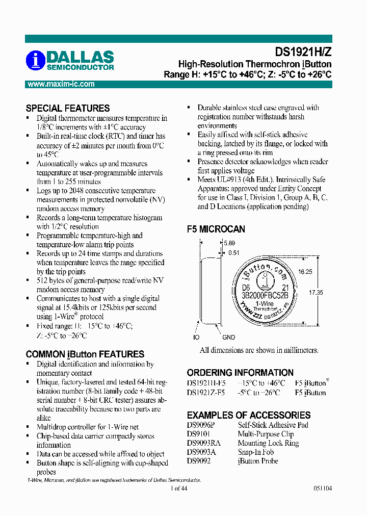 DS1921H-F5_1189023.PDF Datasheet