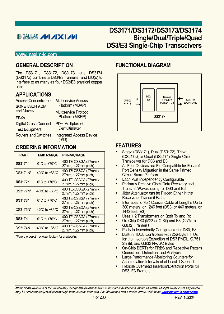 DS3174N_1234292.PDF Datasheet