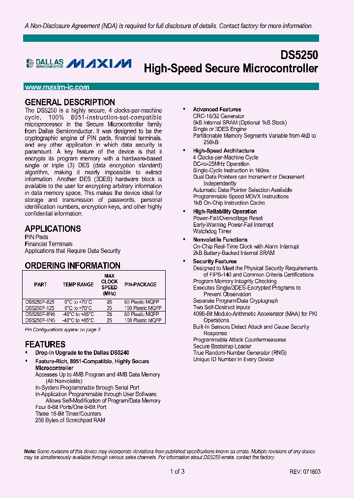 DS5250_1081894.PDF Datasheet