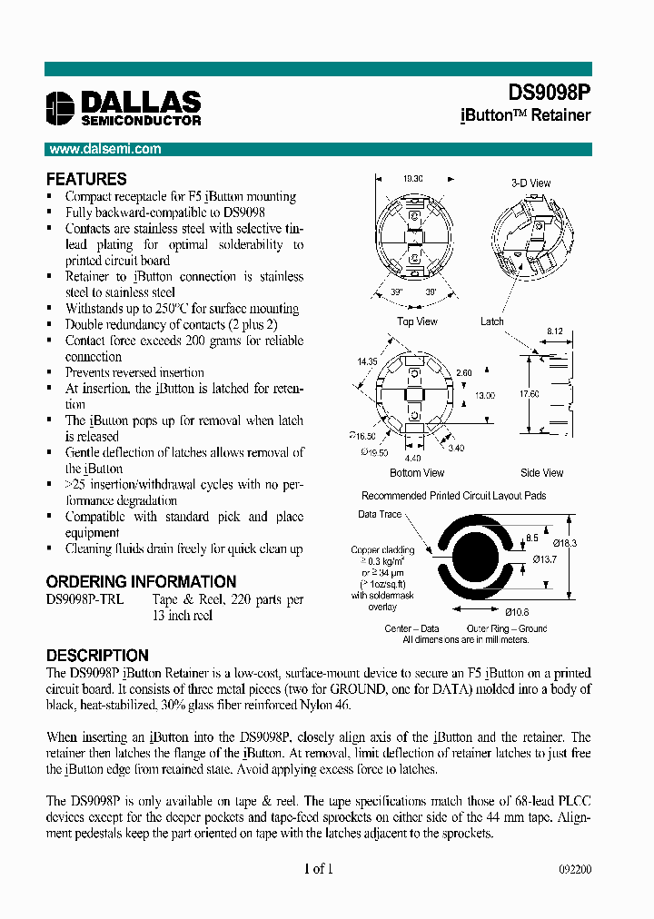 DS9098P-TRL_1234521.PDF Datasheet