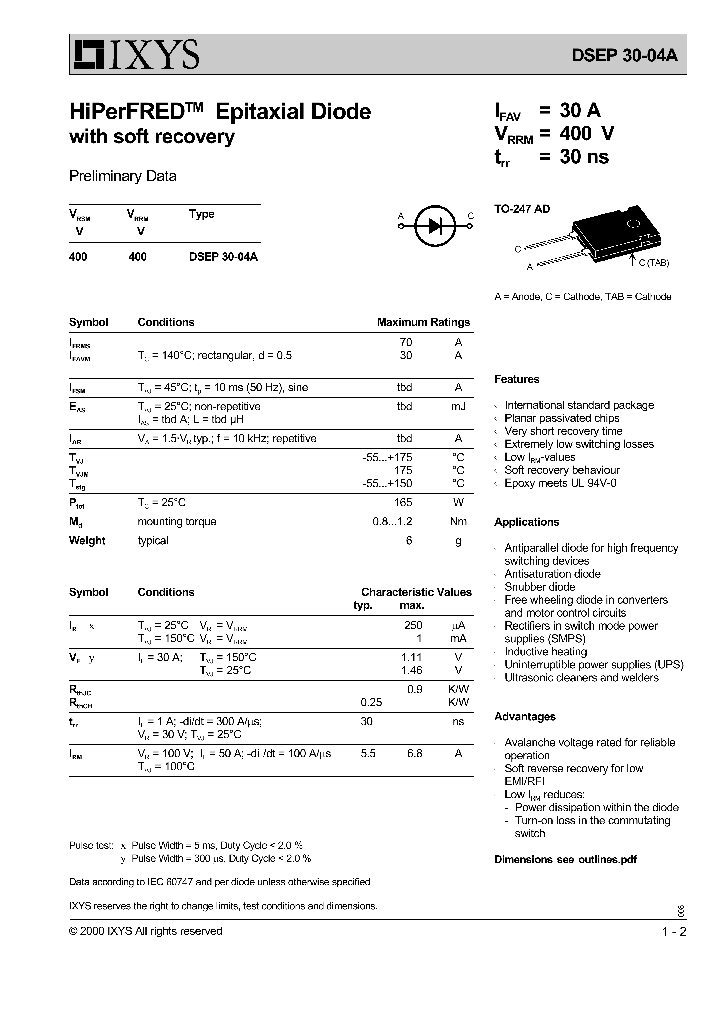 DSEP30-04A_1234699.PDF Datasheet